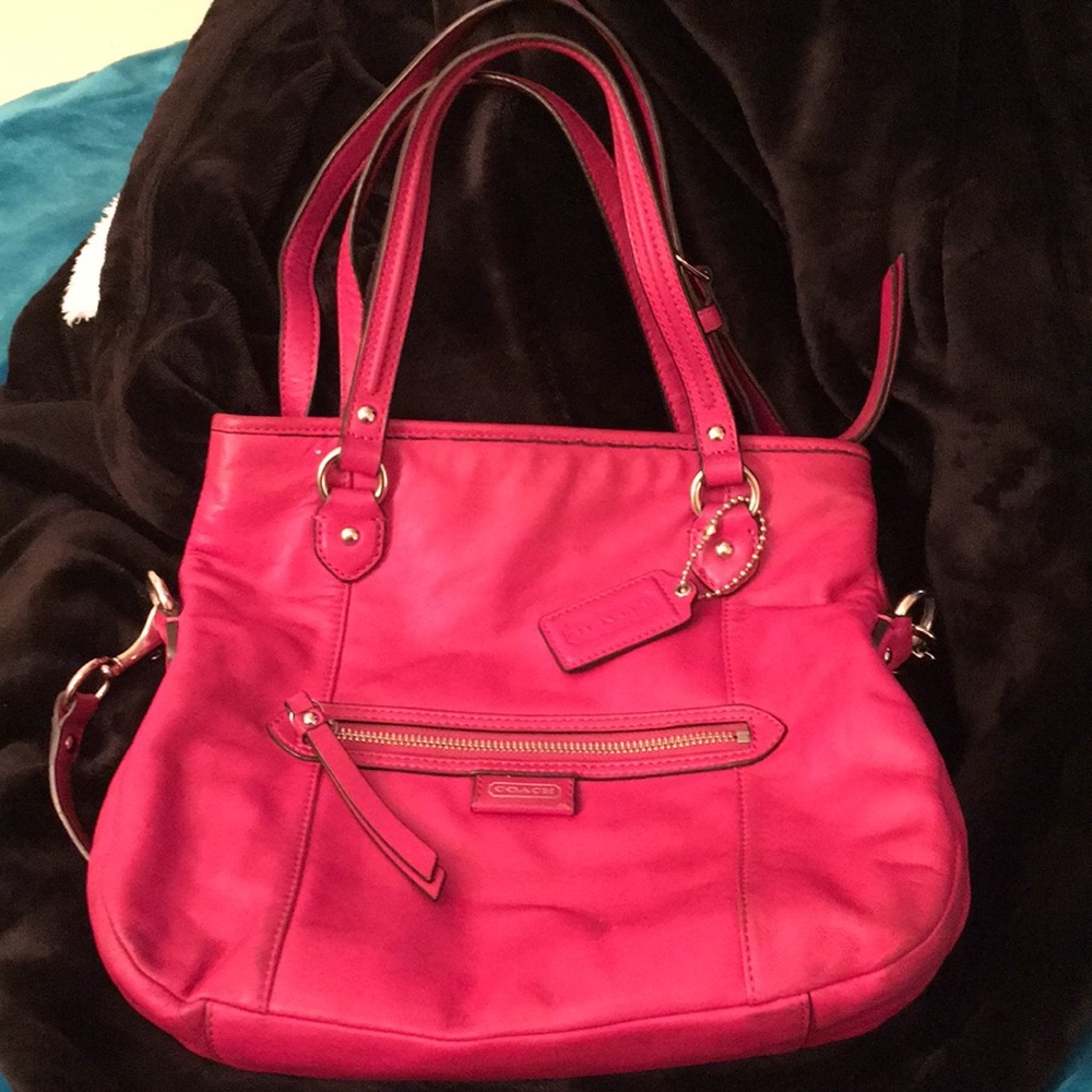 Coach pink leather purse w/matching bag - Picture 3 of 5